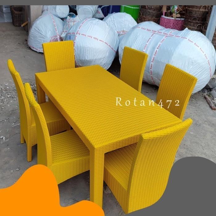 Gambar Meja Makan fullset 6 Kursi Rotan Sintetis Termurah - BIASA dari ROTAN 472 undefined 4 Tokopedia