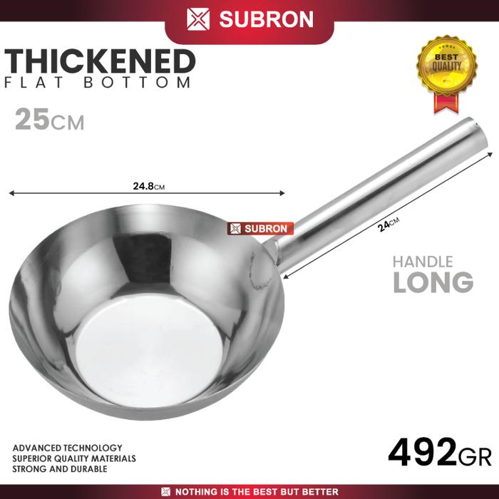Gambar Subron Wajan Mini Kecil Dengan Pegangan Panjang Stainless Wok Kuali - 25 cm dari SUBRON KITCHENWARE undefined Tokopedia