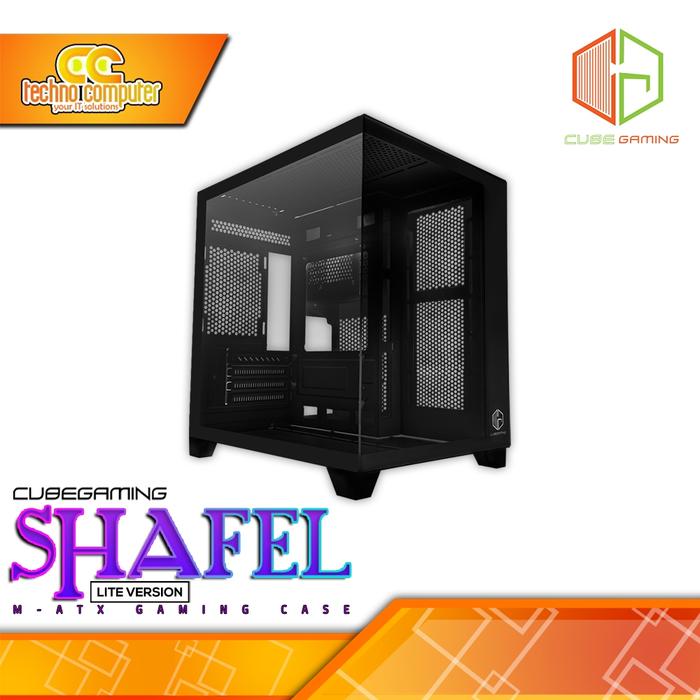 Gambar CASING CUBE GAMING SHAFEL LITE - mATX Case Tempered Glass - Hitam dari Techno Computer Bali undefined Tokopedia