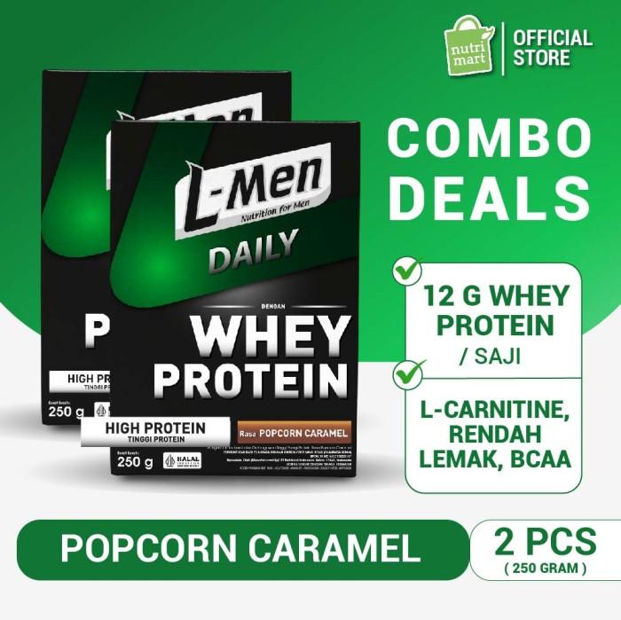 Gambar Twin Pack: L-Men Hi Protein Whey Daily Popcorn Caramel 250gr dari CV Aulia Store undefined Tokopedia