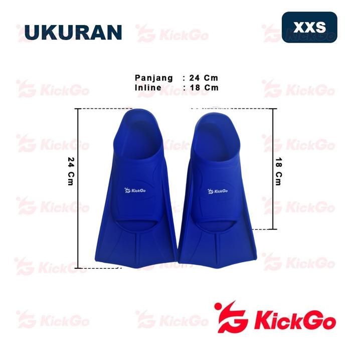 Gambar FAS08 KICKGO KAKI KATAK KODOK FIN DIVING SWIMMING SNORKLING SIZE XXS - KickGo XXS Biru dari YusukeStore undefined Tokopedia