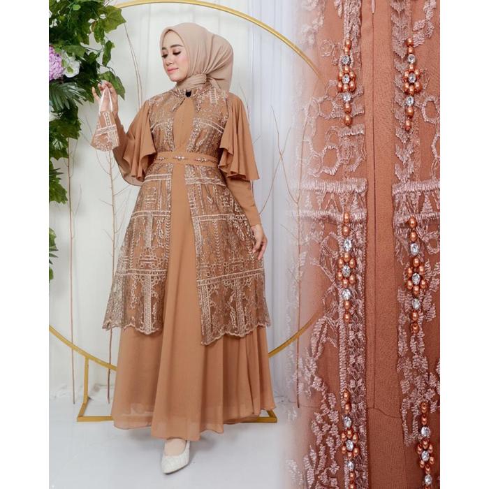 Gambar PRIMA DRESS/GAMIS TERLARIS/GAMIS VIRAL - Mocca, XXL dari Quallo Fashion undefined Tokopedia