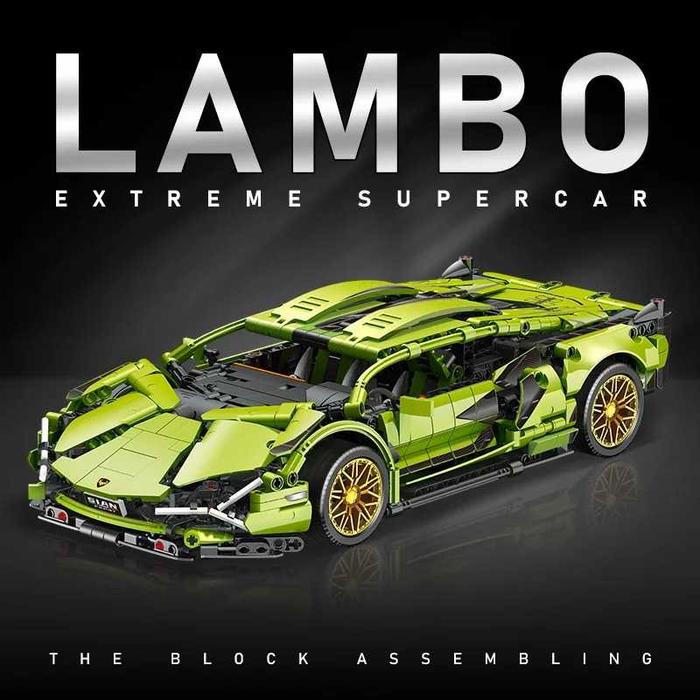 Gambar Mainan Mobil Lamborghini 1:14 Lego 1215 PCS Versi Statis - JKC7101 - Hijau dari Larisdia undefined Tokopedia