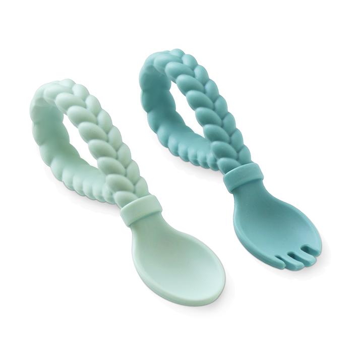 Gambar itzy ritzy | sweetie spoons - silicone baby fork + spoon set - Mint dari Child Market Store undefined Tokopedia