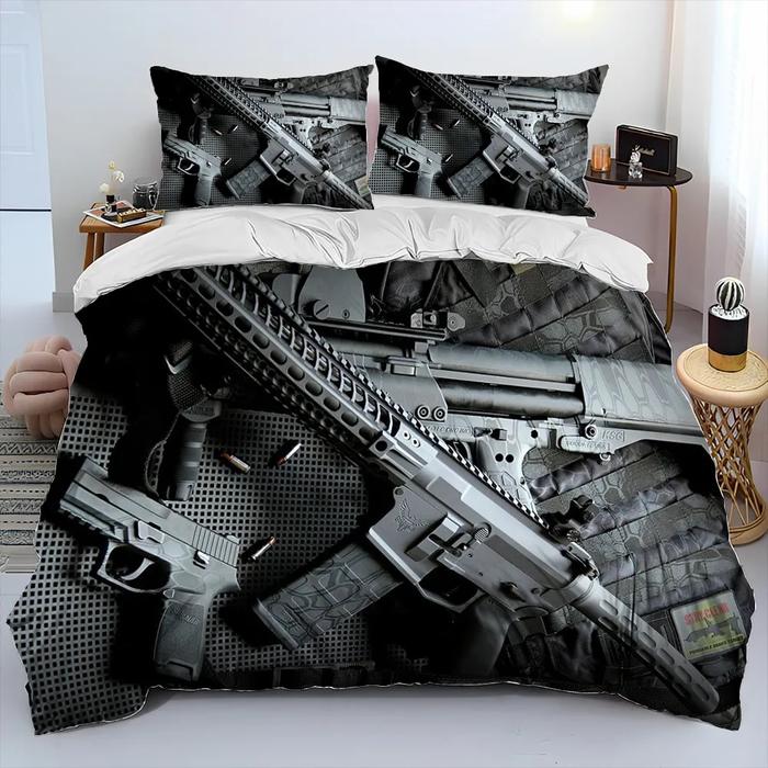 Gambar 3D Rifle Revolver Cartridge Gun Comforter Bedding Set,Duvet Cover Bed dari sesai undefined Tokopedia