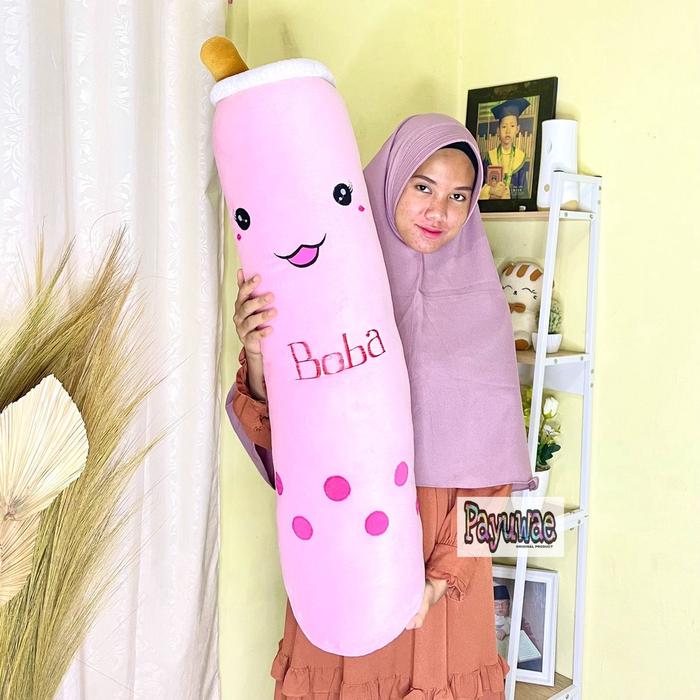 Gambar GULING XL BONEKA BOBA SIZE JUMBO BESAR TINGGI 95CM KAIN HALUS - Pink dari mitrashop66 undefined 5 Tokopedia