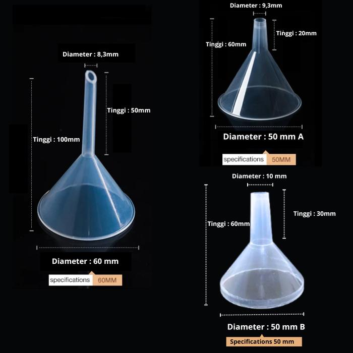 Gambar Corong Plastik Laboratorium Funnel Corong Kimia 50mm 60mm 75mm 90mm - 50 mm B dari Medstore168 undefined Tokopedia