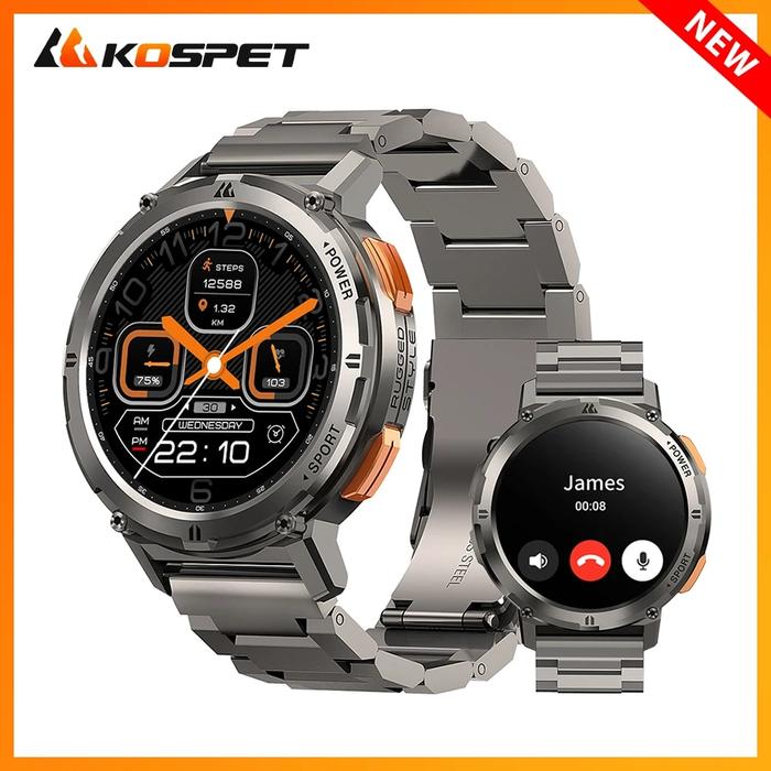 2023 Kospet Tank T2 Smartwatch Bluetooth Call Aod Mens Watch 5atm