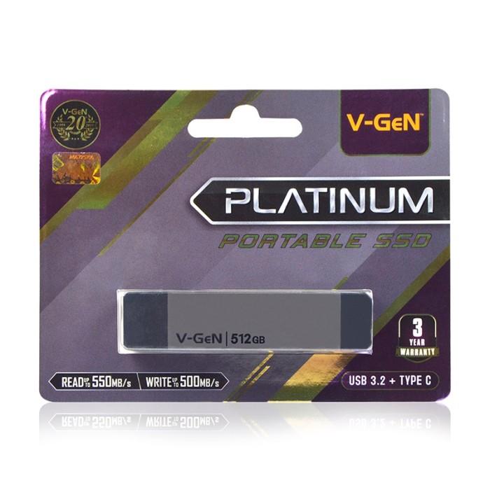Gambar SSD VGEN PLATINUM PORTABLE USB 3.1 & TYPE C (550MB/s) 256GB 512GB 1TB - 512GB dari KomputerMedan OS undefined Tokopedia