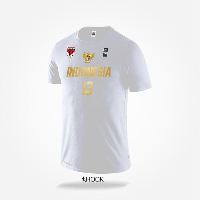 KAOS BASKETBALL INDONESIA/KAOS TIMNAS BASKET INDONESIA/CUSTOM NOMOR  Putih, S