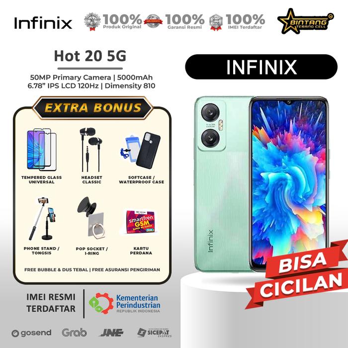 Gambar Infinix Hot 20 5G HOT 20 5G Ram 4/128Gb Garansi Resmi - 4/128GB, Non-GIFT dari BINTANG TERANG CELL undefined Tokopedia