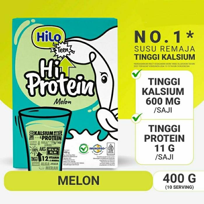 Gambar Hilo Teen HI Protein Melon 400gr Susu Tinggi Protein & Kalsium dari Abie Store Unique Collections undefined Tokopedia