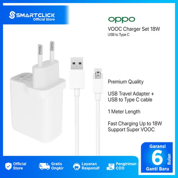 Gambar Charger Oppo Fast Charging VOOC Micro USB 18W Original - Micro USB dari SmartClick.id undefined Tokopedia