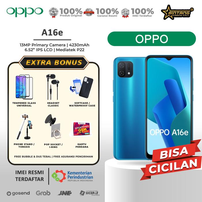 Gambar OPPO A16e RAM 3/32 GARANSI RESMI - EXTRA BONUS dari BINTANG TERANG CELL undefined Tokopedia