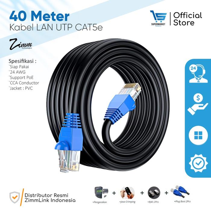 Gambar Kabel Lan Networking Utp Indoor Cat 5E 40 Meter Dengan Rj45 Cca Utp dari RAPIDPLAST undefined Tokopedia