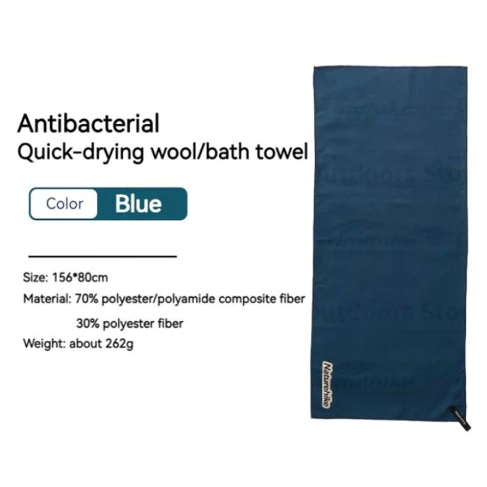Gambar HANDUK MICROFIBER ANTIBACTERIAL NATUREHIKE CNK2300SS010 QUICKDRY BATH - L Blue dari Rimba Naturehike undefined Tokopedia