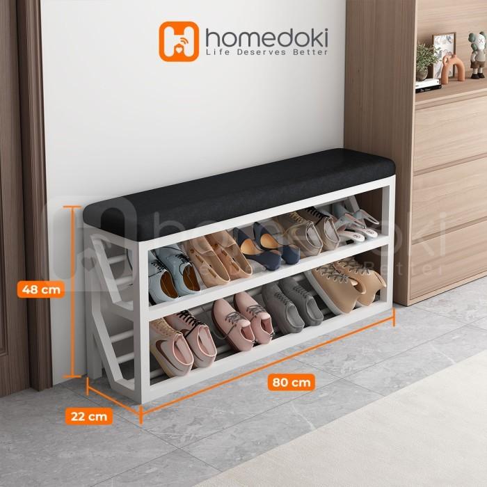 Gambar Bangku Rak Sepatu/Rak Sepatu Duduk/Rak Sepatu Sofa/Lemari Sepatu - L-Putih dari Homedoki Office Furniture undefined Tokopedia