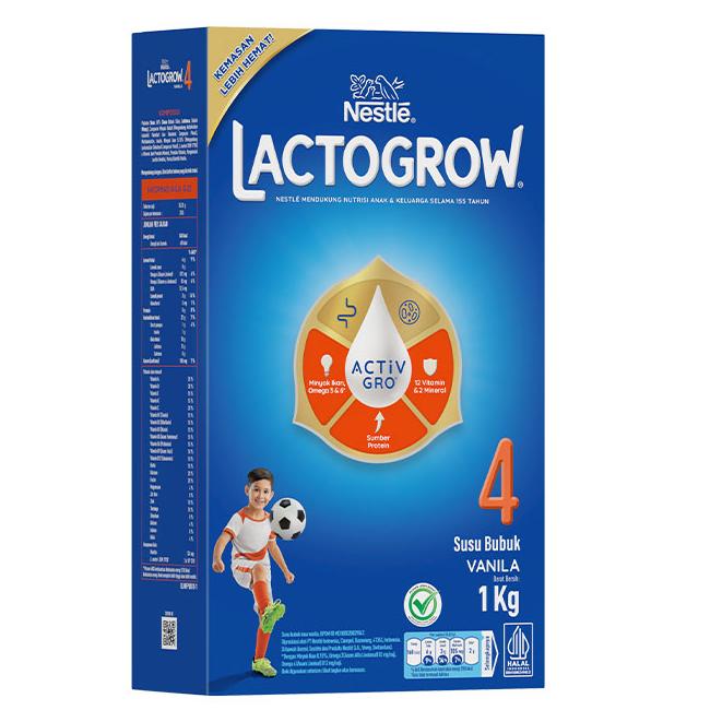 Gambar LACTOGROW 4 Vanilla / Madu Susu Pertumbuhan Anak 3-5 Tahun Box 1KG RR - VANILA 1KG dari Vicianty undefined Tokopedia