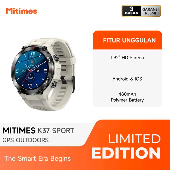 Gambar Mitimes K37 Sport Smart Watch 1.32 Inch Gps Outdoors - Cream dari aksesoris irawan cell undefined Tokopedia