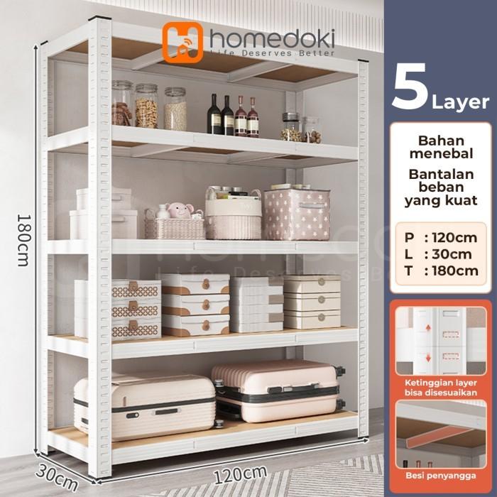 Gambar Homedoki 5 Susun Rak Gudang Serbaguna/Rak Multifungsi/Rak Penyimpanan - ⬜5L30*120*180 dari Homedoki Office Furniture undefined Tokopedia