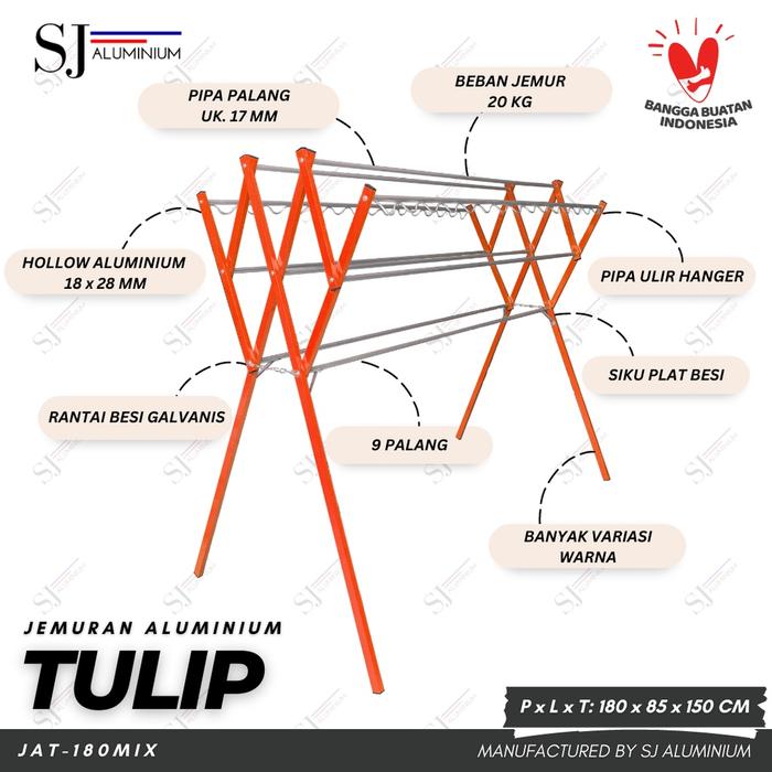 Gambar Jemuran Aluminium / Jemuran Baju / Rak Handuk / Jemuran Pakaian Hanger dari dahrosn864 undefined Tokopedia