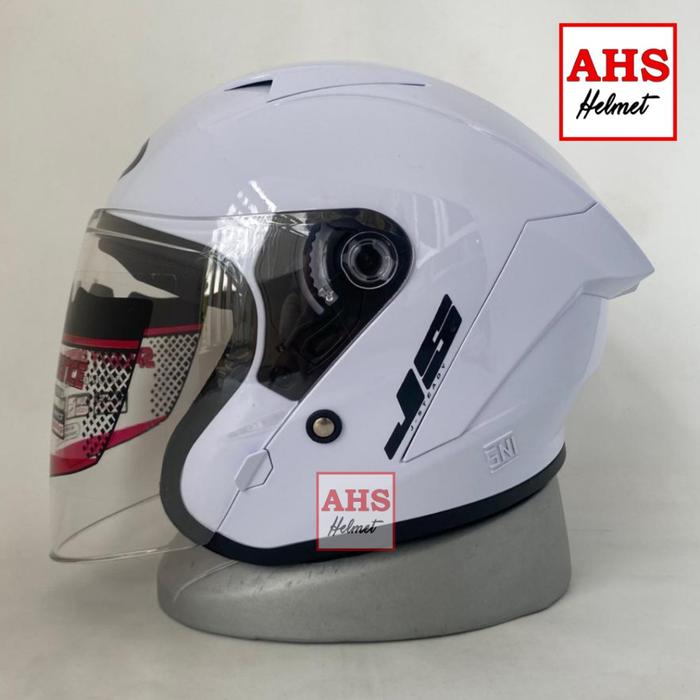 Gambar HELM  HALF FACE JS RR-15 SINGLE VISOR ORIGINAL SNI - JS-R15 PUTIH, M dari AHS Helmet_NEW undefined Tokopedia