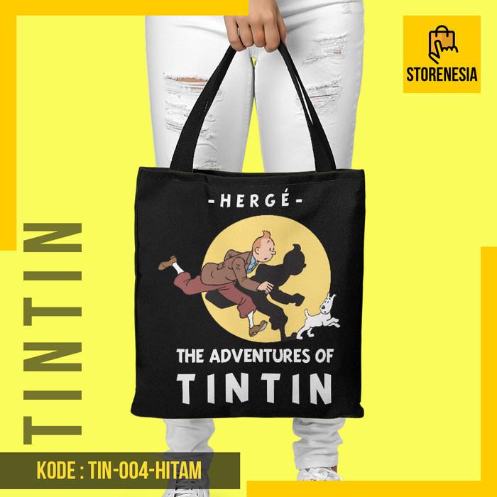Gambar Tas Premium Totebag Tintin - Tin-004 - Hitam dari Mix & Max Store undefined Tokopedia