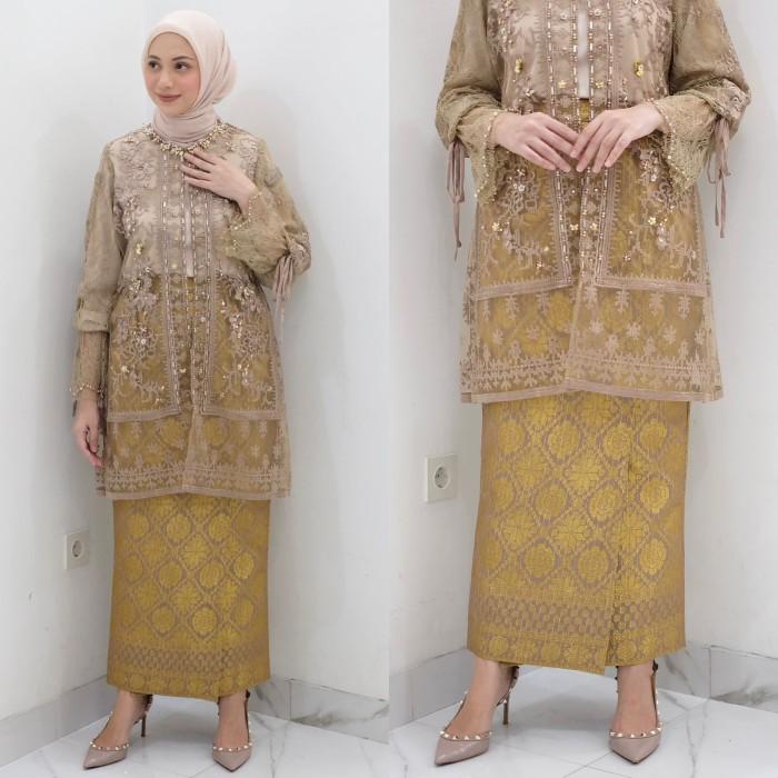 Gambar Kualitas Oke Rok Songket By Sarah The Label Mari Beli - TAUPE, L dari anisha23 undefined Tokopedia