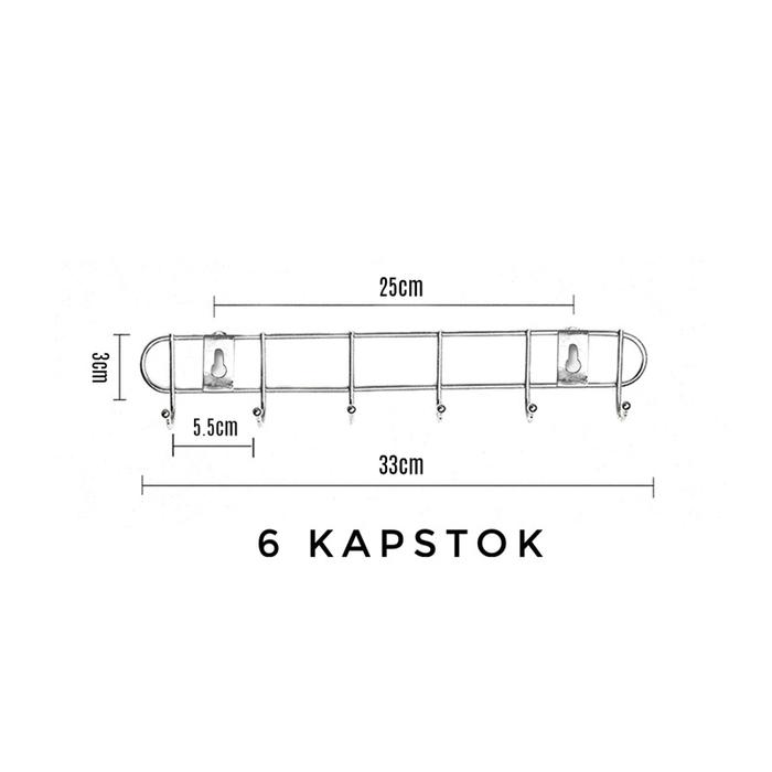 Gambar KAPSTOK KAIT Baju  Cantolan Dinding Pintu Kamar Mandi  6 Titik 10Titik - 6 KAPSTOK dari Arah Official store undefined Tokopedia