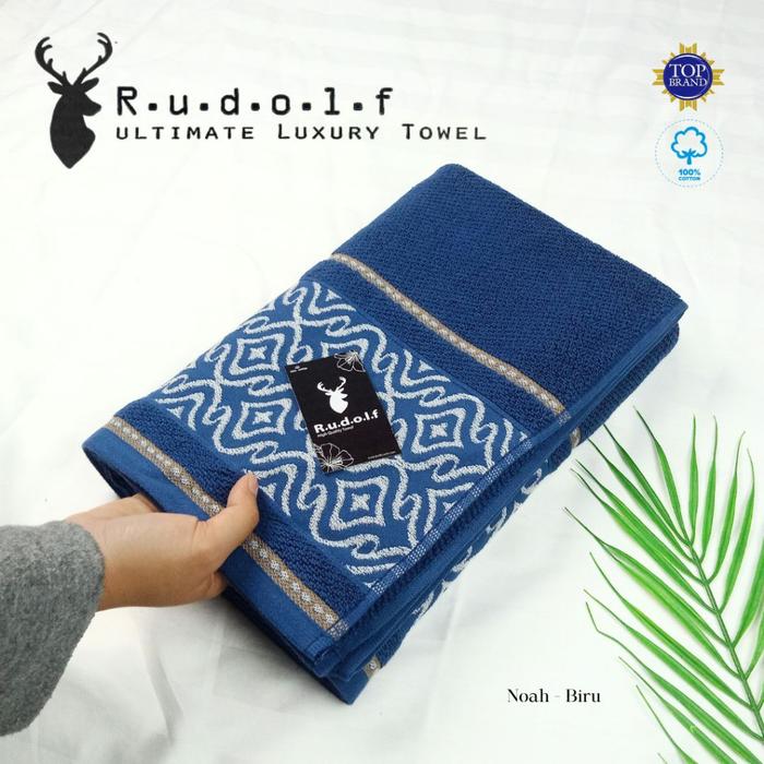 Gambar Handuk Motif Tebal Dewasa Rudolf June 70x140cm BLUE - NOAH BIRU dari Ameliastoree12 undefined Tokopedia