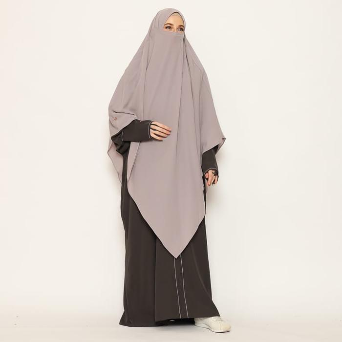 Gambar Allev Mimosa Simplicity French Khimar ( Khimar saja ) - Silver Grey dari Allev.Store undefined Tokopedia