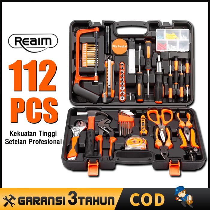 Gambar PALING MURAH Reaim Hand Toolset 112pcs Tool Kit Alat Rumah Tangga Tool dari Gloria C undefined Tokopedia