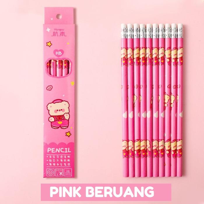 Gambar Pensil HB Anak Isi 10pcs / Pensil Karakter / Pensil alat tulis anak SD - PINKBERUANG dari Kansacollection_NEW undefined Tokopedia