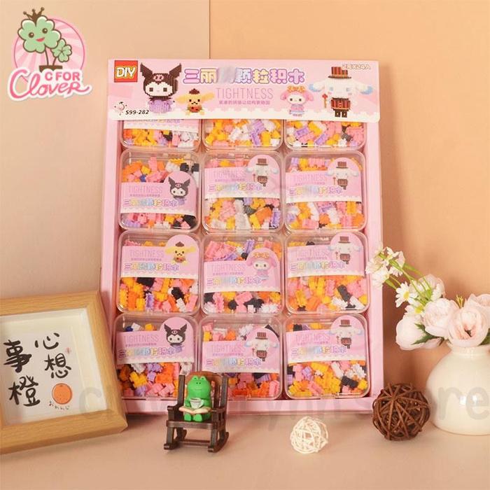 Gambar BRICKS CUTE CHARACTER WITH CLEAR BOX balok blocks mini kecil pajangan - Cinamo dari Clover Lynn Store undefined Tokopedia