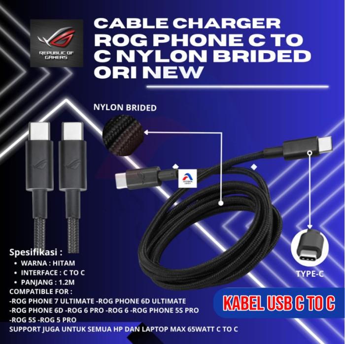 Gambar Charger Asus ROG Phone 5 5s 6 6D 7 Ultimate Pro 65W HyperCharge Cas HP - CABLE ONLY dari Dedi ACC undefined Tokopedia