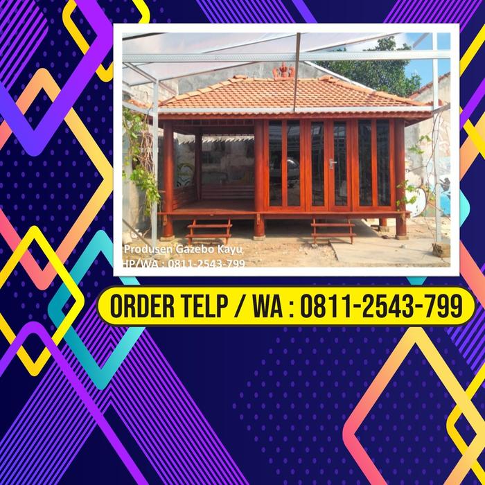 Gambar WA O8II-2543-799, Gazebo Kayu Unik 3x6 Ponorogo dari Rumah Kayu Minimalis undefined Tokopedia