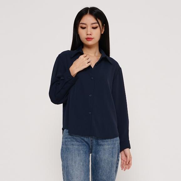Gambar Meiji Beyond Fashion - BNY Kemeja Oversize Wanita AK1700 - Navy, S dari Meiji Beyond Fashion undefined Tokopedia