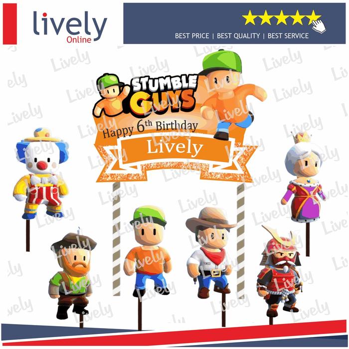 Gambar CUSTOM NAMA CAKE TOPPER KTER STUMBLE GUYS HIASAN KUE ULANG TAHUN - Orange dari gndt77 undefined Tokopedia