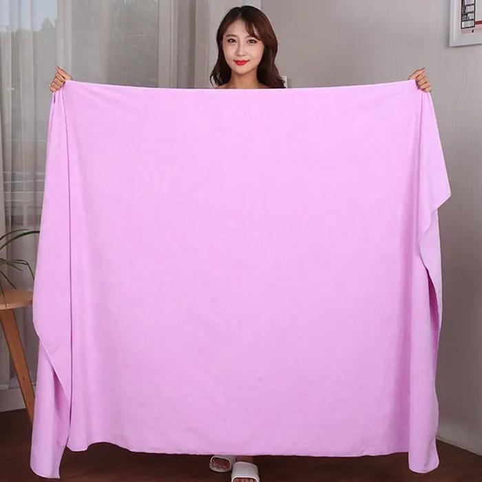 Gambar 120X200Cm Microfiber Thickened Solid Color Bath Towel Super dari Bluemart Goods Store undefined Tokopedia