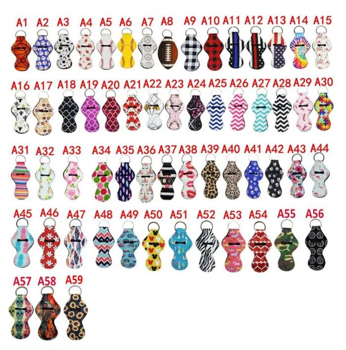 Hot 500pcslot Chapstick Holder Keychain Neoprene Lip Keychain Balm
