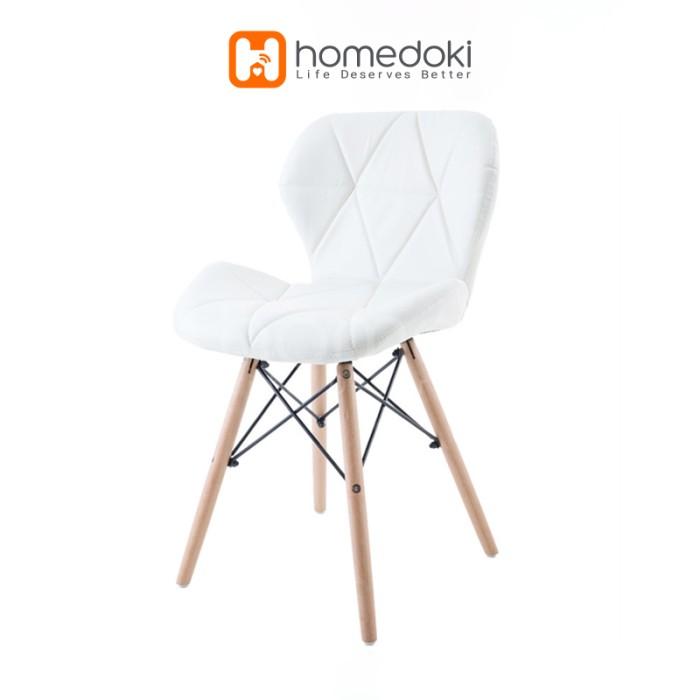 Gambar Kursi Cafe Minimalis Dengan Bantal Kulit / Kursi Kantor / Kursi Bar - Putih dari Homedoki Office Furniture undefined Tokopedia