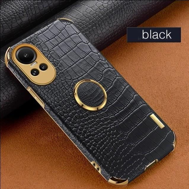 Gambar Crocodile Pattern Case OPPO RENO 10 RENO10 Pro 5G Leather Casing HP - Black-with Ring dari A n A Store_NEW undefined Tokopedia