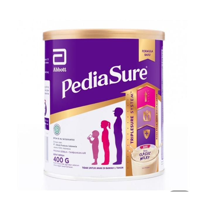 Gambar :: PEDIASURE CLASSIC MILKY, COKLAT, MADU, VANILLA 400GR dari ahmadalvian1245 undefined Tokopedia