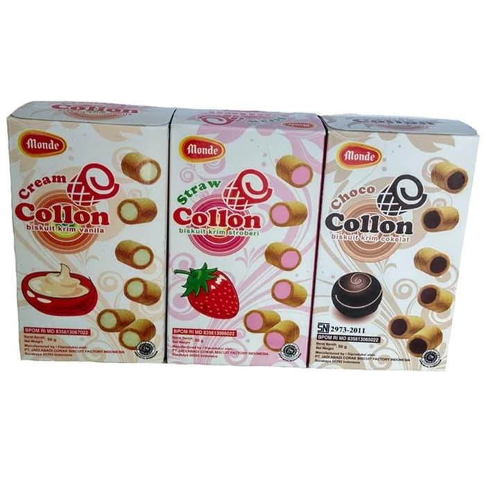 Gambar MONDE COLLON 50gr COKLAT CREAM VANILLA STRAWBERRY BISCUIT VANILA - VANILA CREAM dari HELGA WIW SATI undefined Tokopedia
