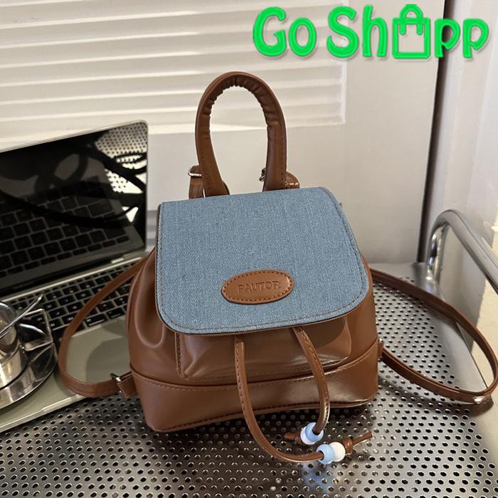 Gambar Tas Ransel Kulit Mini Wanita Tas Backpack Import Korean Style BK25 - BK25-COKLAT dari GO SHOPP undefined Tokopedia