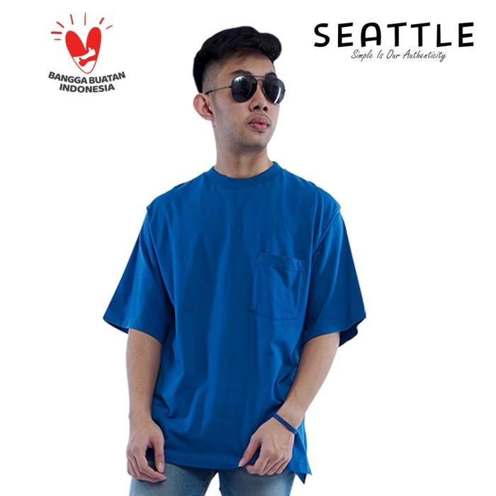 Gambar terlaris LRS Kaos Oversize Pocket Tee Jumbo Katun 100% Premium Soft - Biru, S - M dari larastore712 undefined Tokopedia