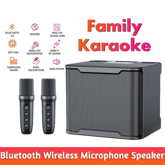 Jual Wireless Microphone Portable Bluetooth Speaker Karaoke With