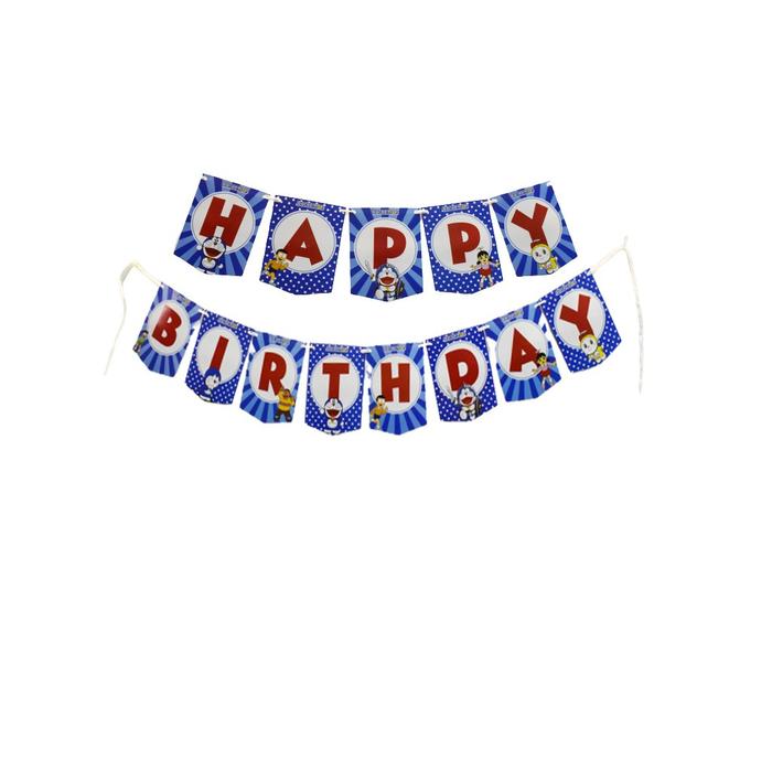 Gambar Tulisan Ulang tahun Banner Happy Birthday Anak Perempuan Laki Doraemon - Doraemon 2 dari Pelangi Party Karawang undefined Tokopedia