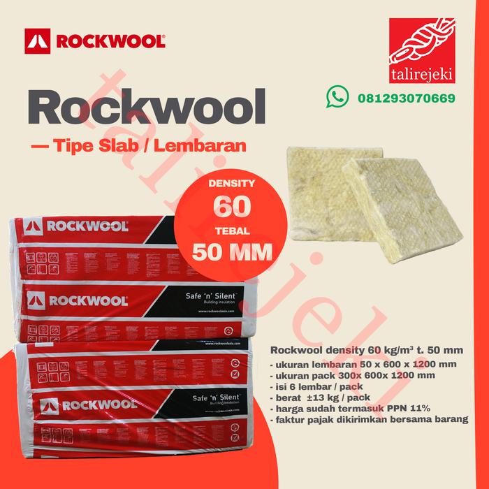 Gambar Rockwool Lembaran (Slab) Densitas 60 kg/m3 Tebal 50 mm dari PT TALI REJEKI undefined Tokopedia