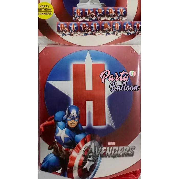 Gambar Banner Tulisan Ulang Tahun Happy Birthday HBD Ultah Anak Laki - Captain America dari Pelangi Party Karawang undefined Tokopedia